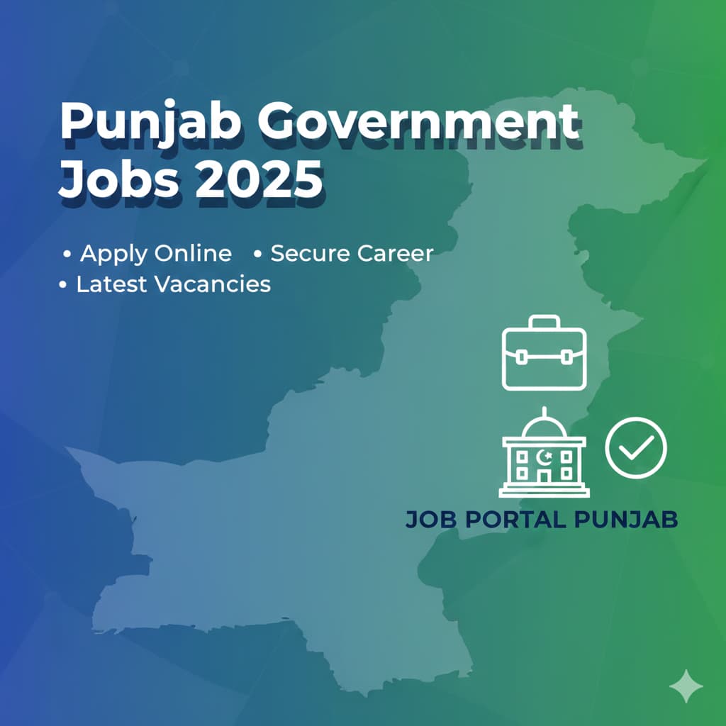 Job Portal Punjab official platform showing online government jobs in Pakistan with apply online option and latest job vacancies