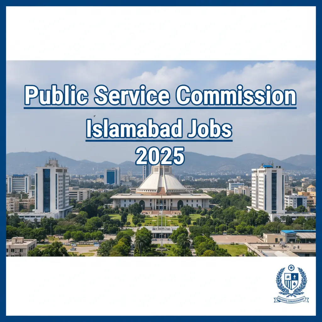 Public Service Commission Islamabad jobs advertisement for 2025 showing government recruitment opportunities, apply online, eligibility criteria, and benefits.
