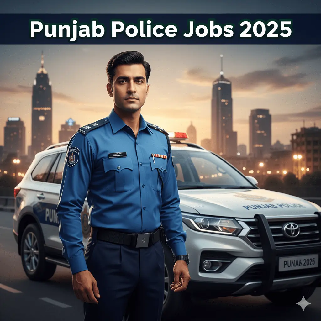 Punjab Police officer in uniform standing confidently, representing Punjab Police job opportunities in 2025, government recruitment in Pakistan.